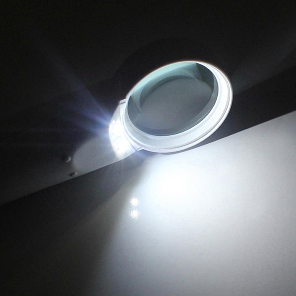 Портативная ручная лупа 15X с подсветкой, увеличительное стекло, линза с 2 светодиодами, помощь в чтении для пожилых людей, лупа для ремонта ювелирных изделий