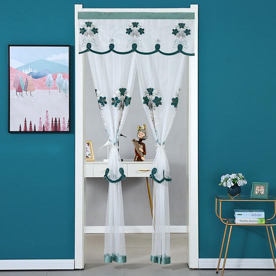 Дверная перегородка, драпировка, двухслойная сетка, декоративная лента для крепления, летняя перегородка для гостиной, спальни, перегородка для конфиденциальности, занавеска, товары для дома