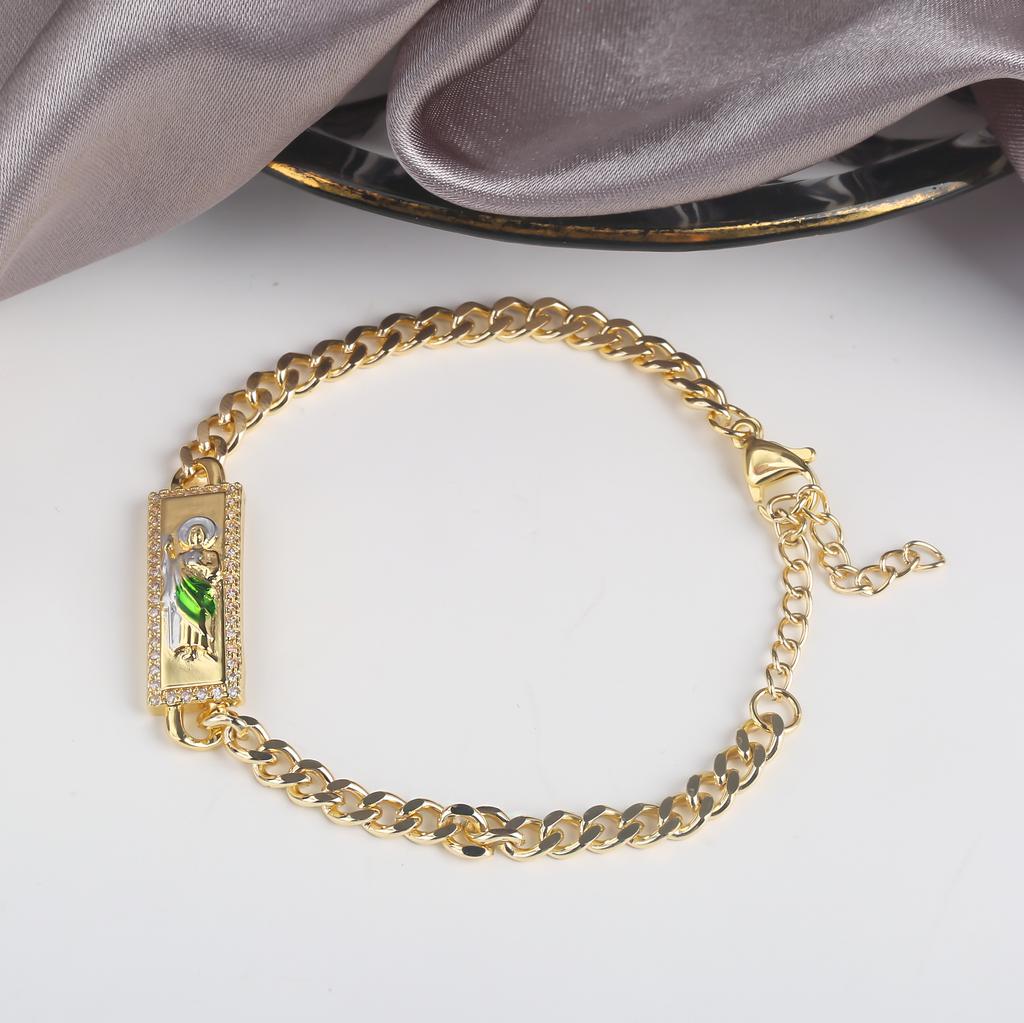High Quality St. Jude Bracelet Copper Drip Oil Madonna Bracelet For Woman Man Party Birthday Daily Wear Religious Jewelry Gift