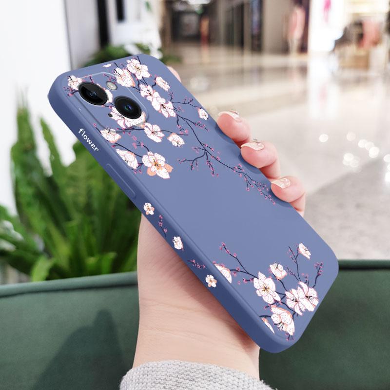 Чехол для телефона с цветами сливы для iPhone 17 17 Air 16 16e 15 14 13 12 11 Plus Pro Max Mini X XR XS Plus