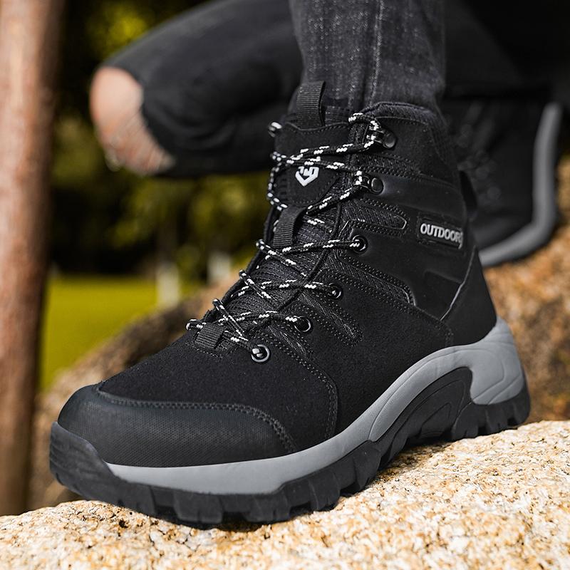 39-48 Men's Plus Size Anti Slip Wear-resistant Fashionable and Trendy Outdoor High Top Hiking Shoes Hiking Shoes