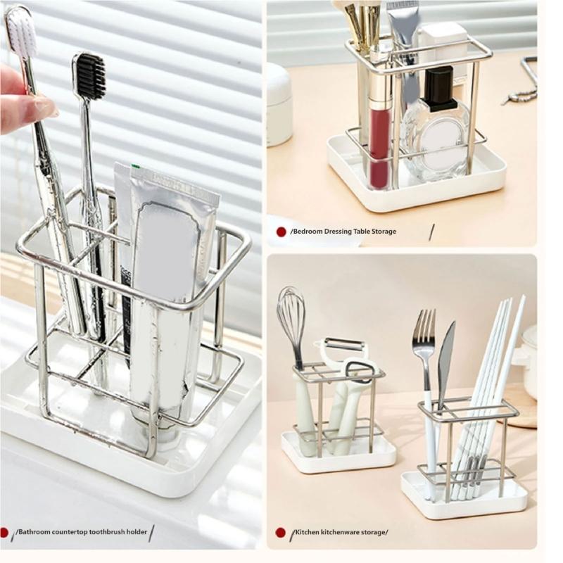 Toothbrush And Toothpaste Stand With Quick Drying Designs For Keeping Bathroom Clean And Tidying