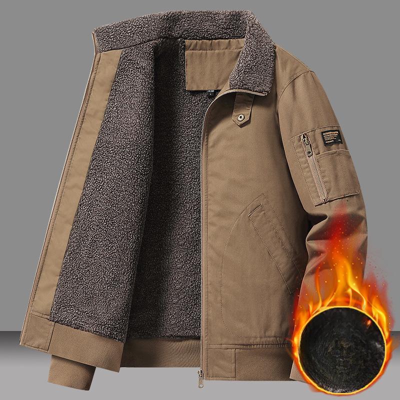 Осенне-зимняя утолщенная теплая ветровка, мужская куртка-пилот, шерстяная куртка, мужская осенне-зимняя толстая теплая куртка-бомбер, пальто