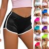 Женские однотонные штаны для йоги со средней талией, короткие штаны для тренировок