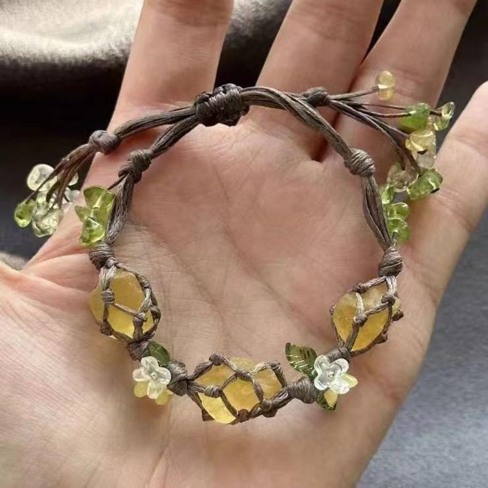 Натуральный плетеный флуоресцентный браслет, браслет из цветных камней неправильной формы, для пары