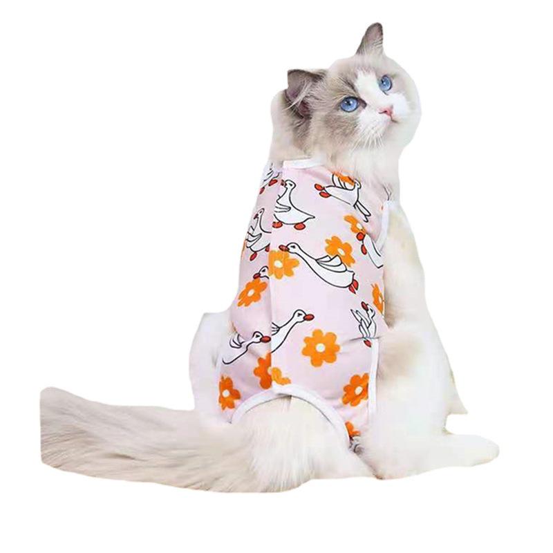 Защитная одежда для кошек после операции - защита от укусов и облизывания, с мультяшным принтом