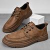 Business Leather Shoes Men's Formal Soft-soled Low-top Lace-up Thick-soled Non-slip Casual Leather Shoes Men's Brock Shoes Men's Shoes