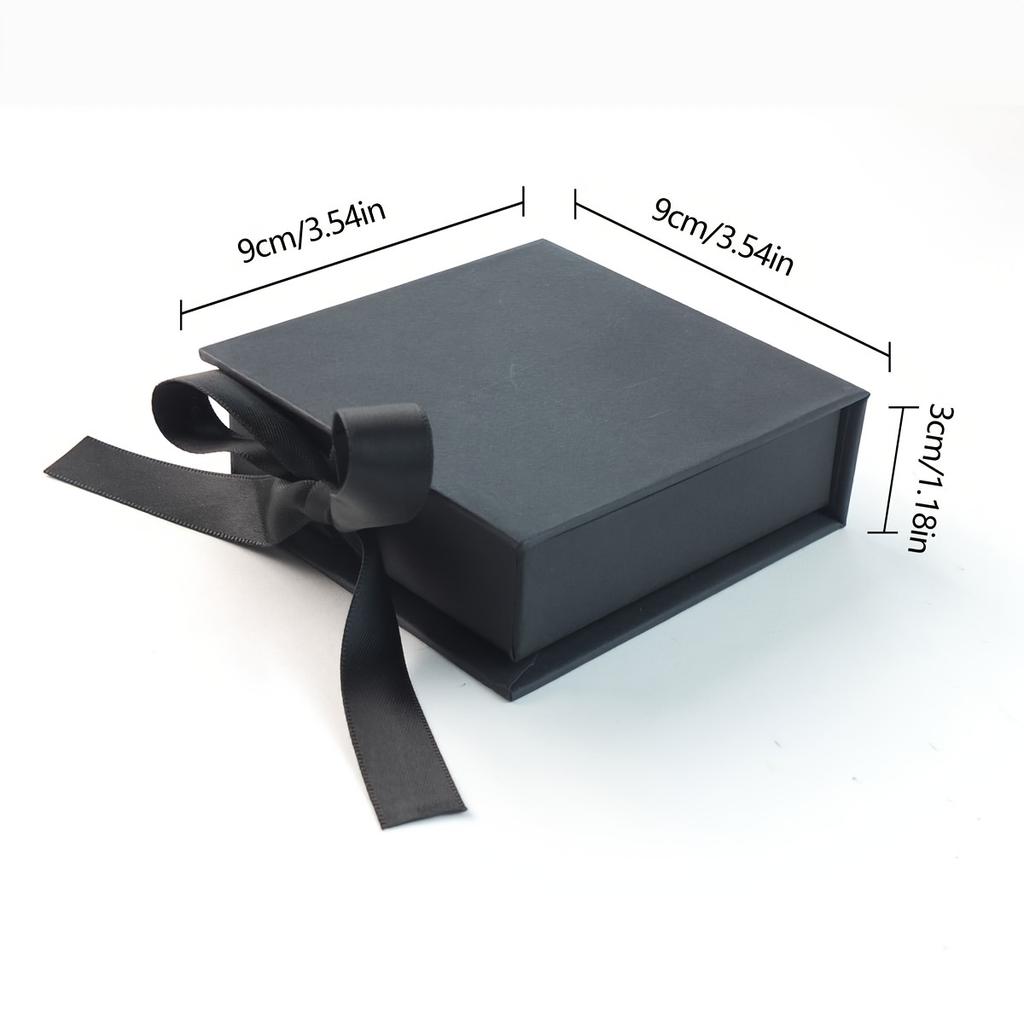 1 шт. Коробка для упаковки ювелирных изделий, коробка-перевертыш с лентой, подарочная коробка для хранения ювелирных изделий, для сережек, колец, ожерелий, браслетов, подвесок