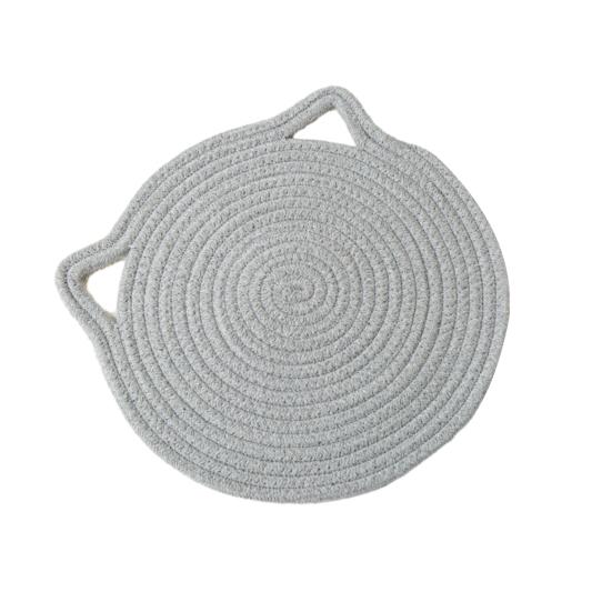 Хлопковая подставка под горячее/салфетка под тарелку с ушками кошки, ручная работа, термостойкая, нескользящая, впитывающая, милый декор для кухни, столовой, домашнего использования
