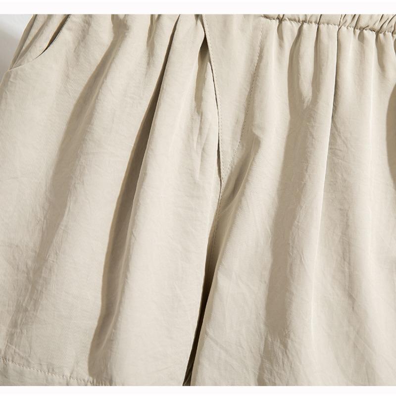 DIMANAF 2025 Шорты больших размеров Летние женские брюки с широкими штанинами Однотонные Свободные с высокой талией Повседневные шорты Базовые Шаровары Новые