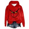 Women's Hooded Long Sleeve Christmas Printed Flannel Top Hooded Sweatshirt