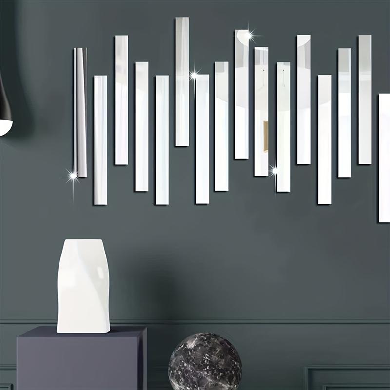 10 шт., длинная полоса, самоклеящаяся акриловая зеркальная рамка, декоративные линии, настенные наклейки