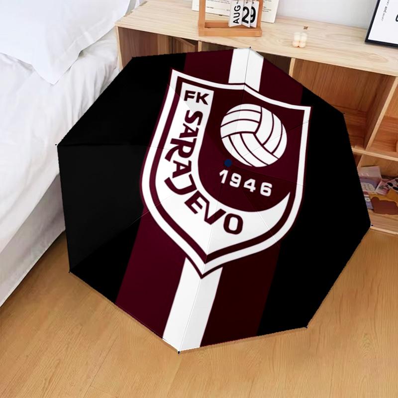 1PC FK Sarajevo Printed Umbrella Folding umbrella, automatic umbrella 8-Frame for Travel, camping Fan gifts Christmas Gifts