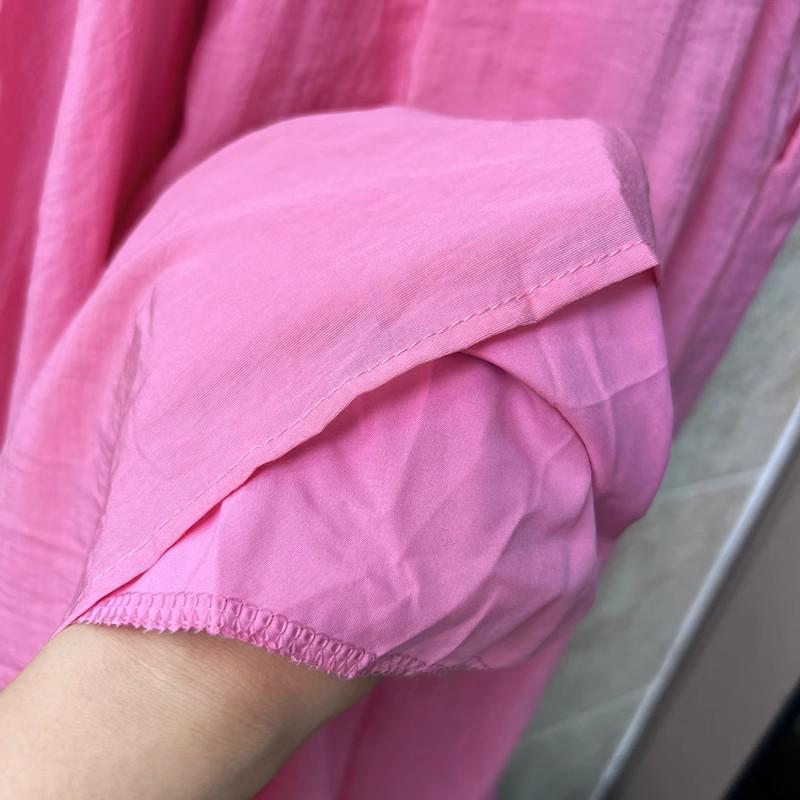 Розовое платье-слинг феи - Женское летнее длинное платье во французском стиле 2025 года