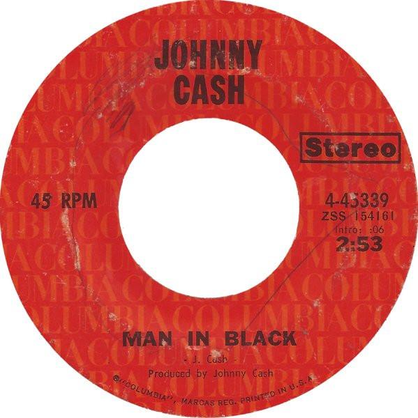 7-дюймовая пластинка JOHNNY CASH Man In Black Little Bit Of Yester 445339 Columbia 1971 США Кантри/Фолк Б/у