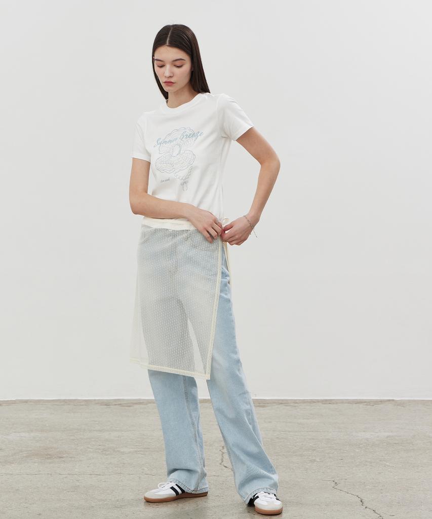 Itove Seoul See-Through Layered Wrap Skirt Cm