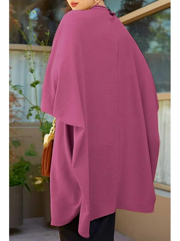 2023 Women's Solid Color Plus Size Loose Casual Long Sleeve Pullover