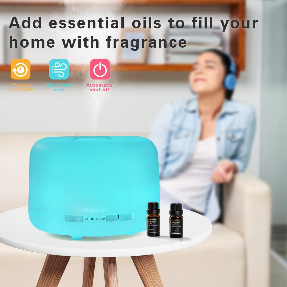 Essential Oil Diffuser 500ml Aroma Diffuser Ultrasonic Air Humidifier With 7 Color LED Lights Diffuser Sprayer For Home Office