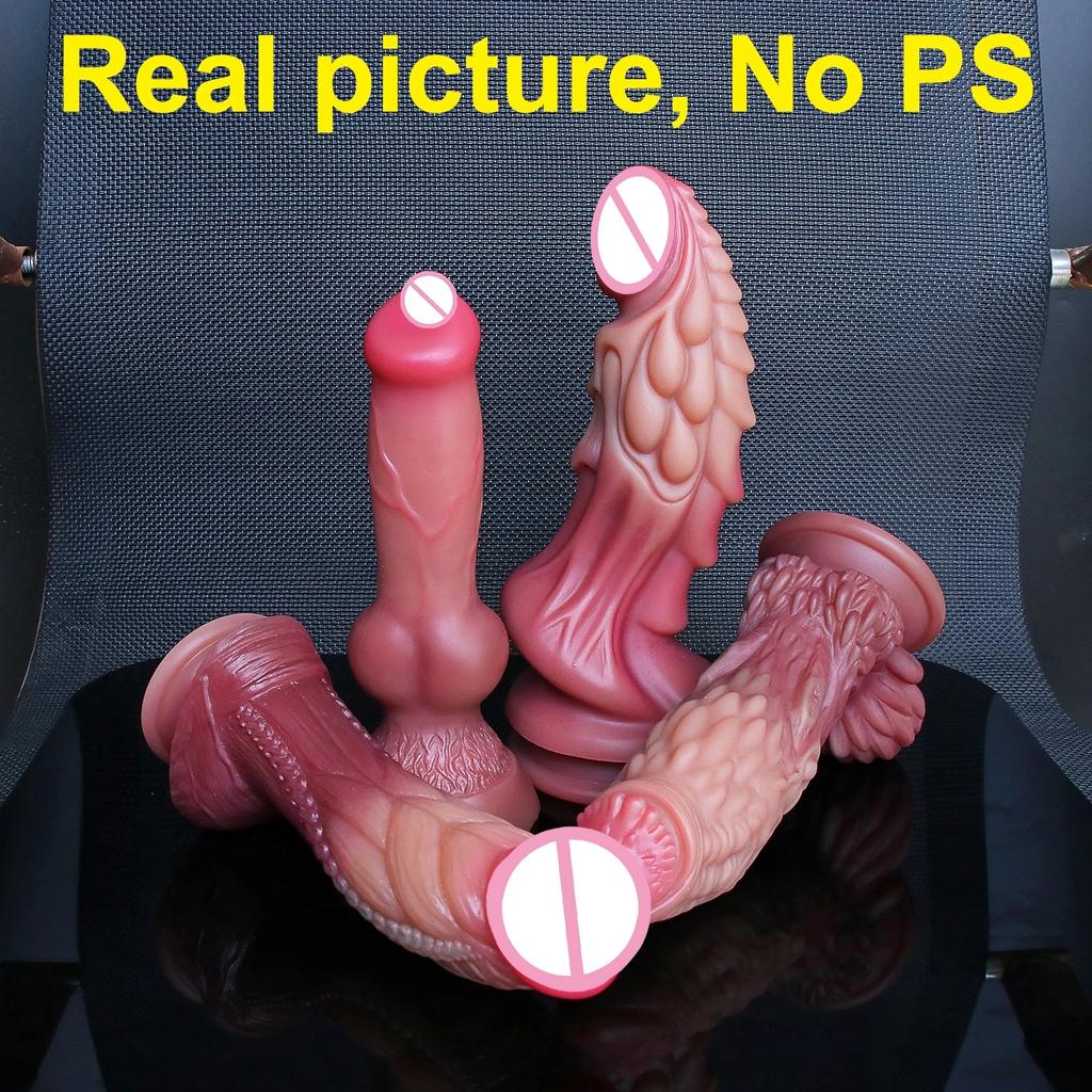 Эротический мягкий силиконовый фаллоимитатор с животными, присоска, лесбийский двойной мастурбатор, пенис, Анальная пробка, мужской и женский секс-игрушки