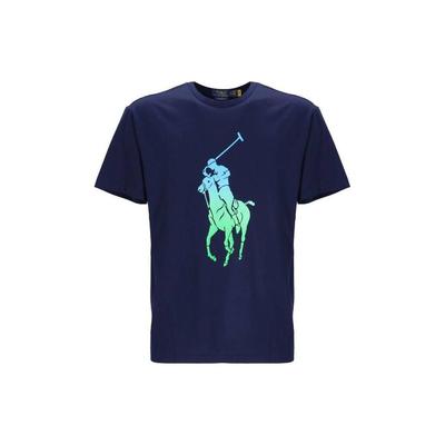 Polo SS23 Логотип Принт Повседневная Круглый вырез Короткий рукав Футболка Мужские Топы Синий 710890946-001