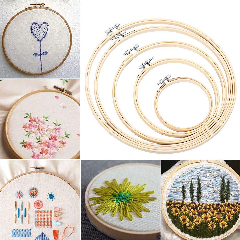 Fashion Handmade Bamboo Sewing Tools Embroidery Hoop Round Loop Cross Stitch Frame