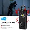 130dB Personal Defense Alarm Rechargeable Self Defense Woman Safety with LED Light Alarm Key Chain Emergency Anti-Attack