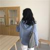 Print Grid Pattern Canvas Bag Retro Handbag Simple Printed Shoulder Bag  Women