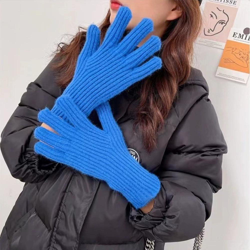 Touch Screen Winter Gloves Thick All Finger Gloves New Student Gloves  Cycling Driving