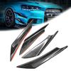 4Pcs Carbon Fiber Car Bumper Fin Canard Splitter Diffuser Spoiler Air Knife ABS Carbon Fiber Blue Universal