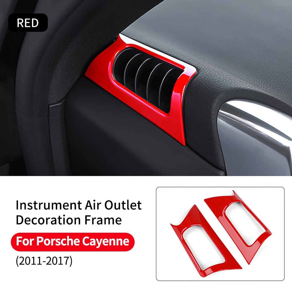 Chrome Abs Car Front Side AC Air Outlet Vent Trim Cover for Porsche Cayenne 2011- Decor Interior Auto Accessories