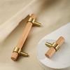 Durable Nordic Cabinet Handles Modern Wood Handle Furniture Door Pull Decorate Brass Kitchen Handles Cupboard