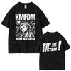 Футболка с графическим принтом Rock Band Kmfdm Тур 97 Летняя Мужская Женская Винтажная Готическая Панк Уличная Одежда Мужская Хлопковые Футболки