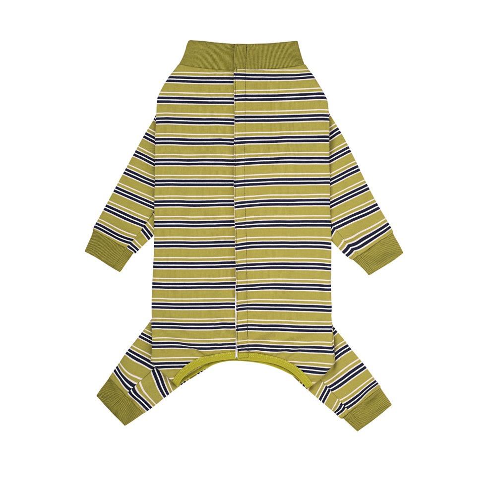 Fashionable Pet Dog Clothes Polyester Dog Pajamas Durable Puppy Stripes Jumpsuits Home