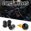24 шт. M12x1.5 Гайки колес автомобиля Черные Гайки-барашки Стальные Для LandCruiser Prado Для Ford 12x1.5 Черные Автомобильные Гайки Колес Износостойкие Детали