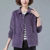 Womens Casual Turn Down Collar Long Sleeve Corduroy Cardigans Blazer Jacket Loose Plus Size