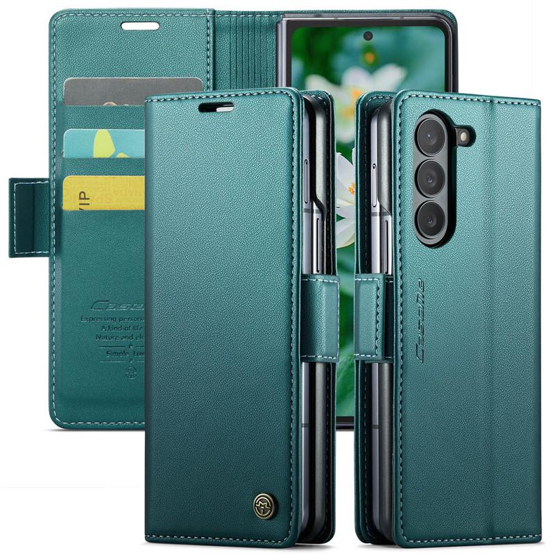 Magnetic Leather Wallet Multi Card Phone Case for Samsung Galaxy Z Fold 7 6 5 Fold6 Fold5 Shockproof Stand Cover Back Bag