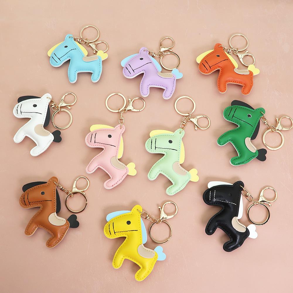Women's Bag Charm Decoration Bag Pendant Cartoon Rocking Wooden Horse Women's Leather Bag Charm Key Chain Cute Bag Accessories Gifts