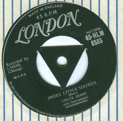 7-дюймовая пластинка ЧАК БЕРРИ - Sweet Little Sixteen / Reelin' And  45HLM8585 London Records 1958 UK Рок Б/У