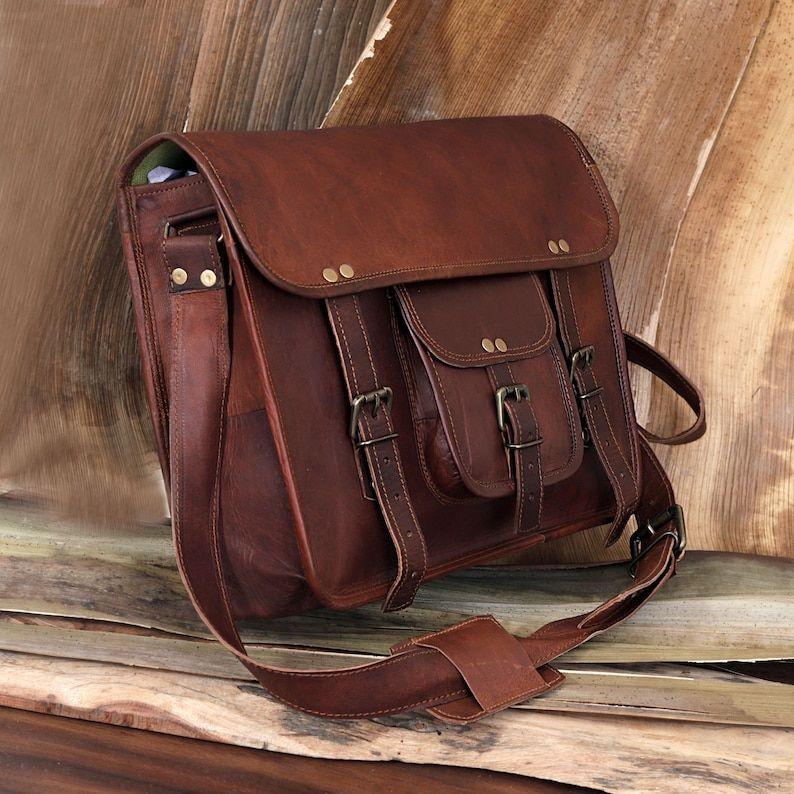 Leather Messenger Bag Satchel Shoulder Bag for Men and Women Office Laptop Bag Personalized Gift for Him Travel Bag Crossbody Bag