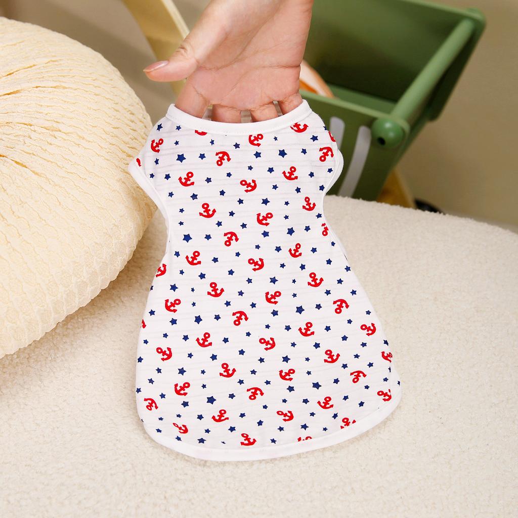Dog Clothes Summer Sailor Vest Sling Teddy Bigbear Small Dog Cool Breathable Play Pet Clothing