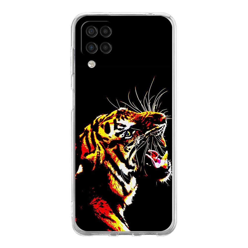 Чехол для телефона с тигровым неоном и леопардовым принтом для Samsung Galaxy A51 A71 A21S A12 A11 A31 A41 A03S A13 A33 A73 A53 A52 A32 5G A23, прозрачный чехол