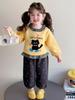 Korean Style Cartoon Sweatshirt & Lace Collar Set for Girls - Spring/Autumn Casual Fashion Trend 2025
