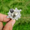Oval Pyrite Stone New Flower Solitaire Wife Bezel Solar Chakra Ring 925 Silver