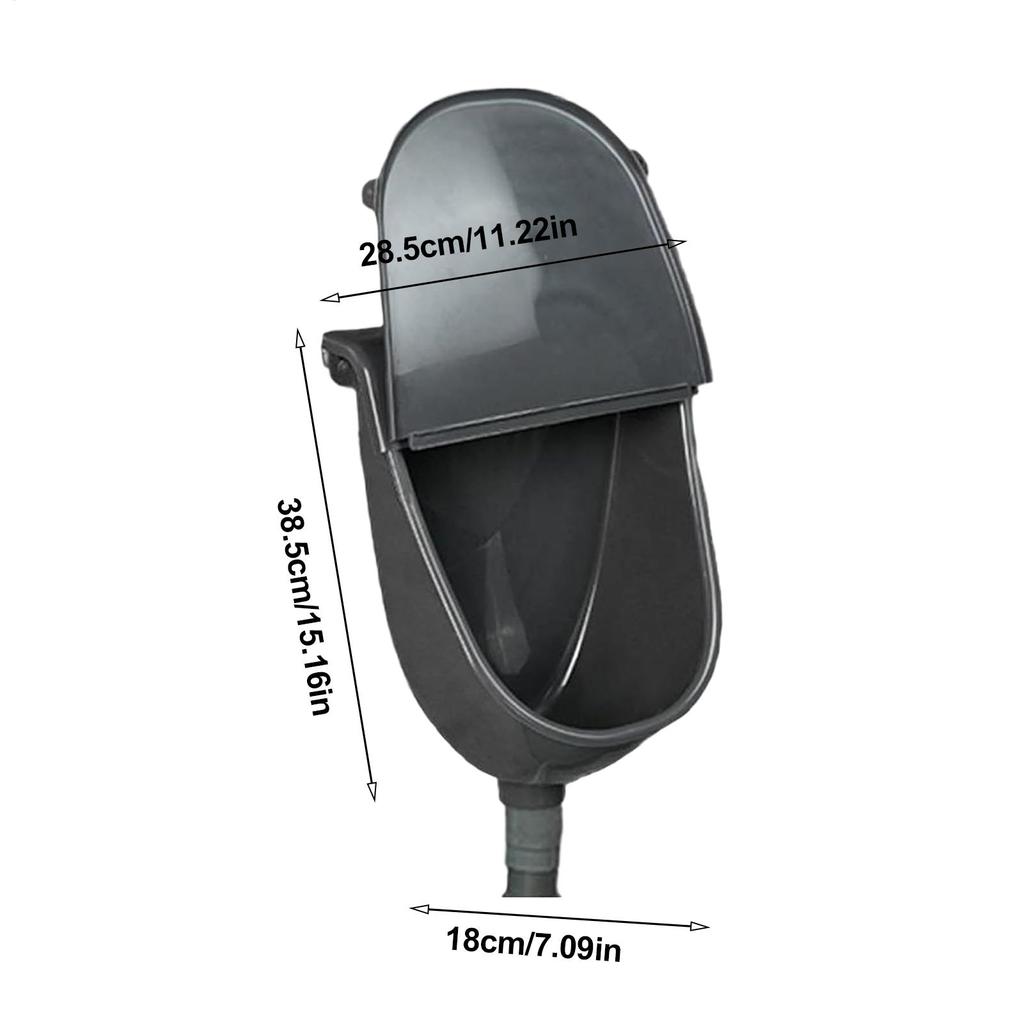 Wall Urinal with Lid Commercial Urinal Bathroom Garage Washout Spill Proof Adjustable Urine Diverter with Hose for Home Yard