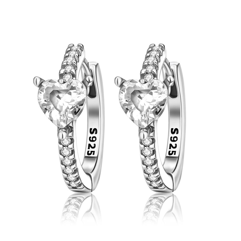 Round Circle Hoop Earrings For Women 925 Silver Heart Star Moon Sun Flower Zircon Opal Earrings Jewelry Gift