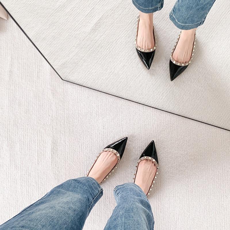 HL04 flat shoes femininity haute couture willow naked gray not tired feet pointed inner heightening shoes