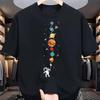 Unisexs Clothing Summer Astronaut Planet Print Tshirt Casual Fashion Streetwear Harajuku Tops Cotton Oneck Short Sleeve Tees