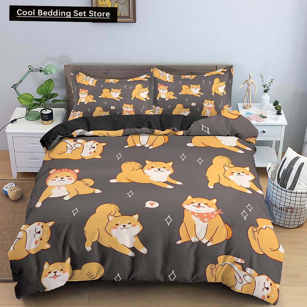 Такса Собака King Queen Пододеяльник Мультфильм Питомец Щенок Постельное белье Колбаса Собака Пододеяльник Милый Животный Полиэстер Одеяло Покрывало