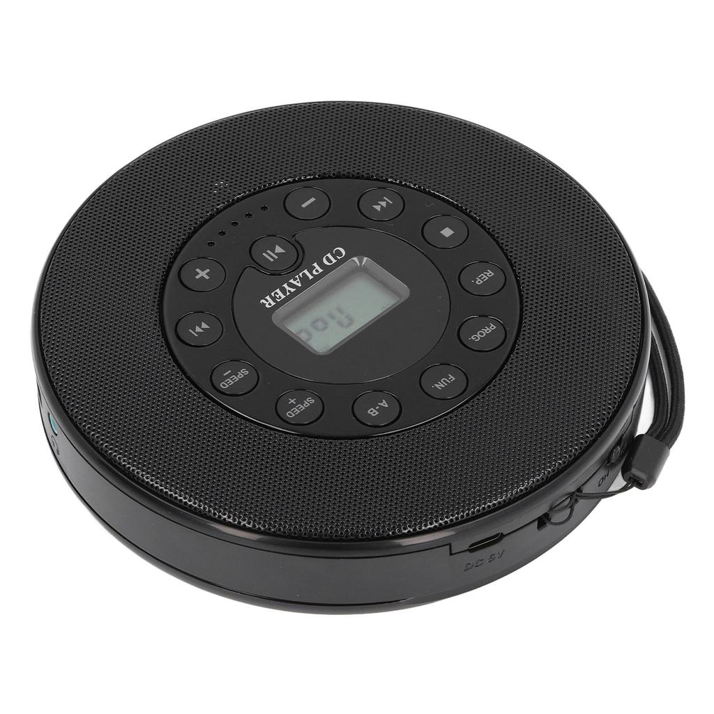 Портативный CD-плеер с динамиками Anti Skip 1500mAh перезаряжаемый CD-плеер для CD CD RW MP3 черный