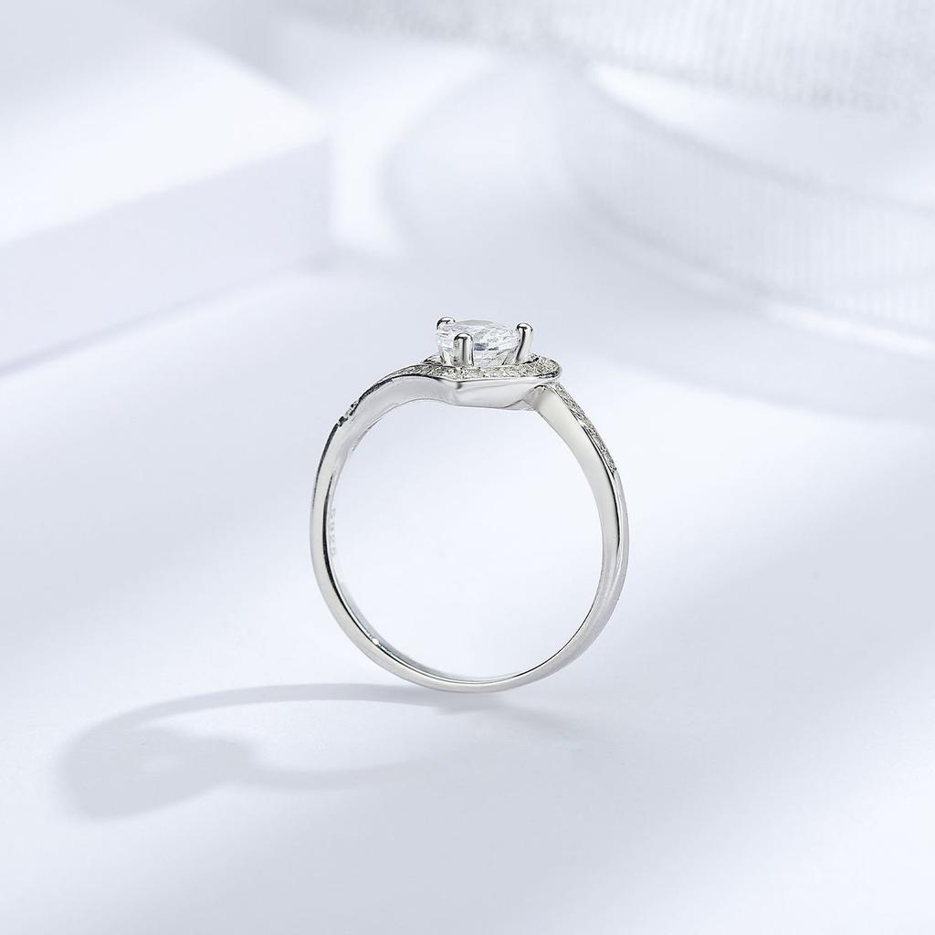Кольцо Love Ring Twisted Arm из стерлингового серебра 925 пробы для женщин, 18-каратное золото, 50-точечное бриллиантовое кольцо в форме сердца, подарок на признание для девушки, кольцо в форме персикового сердца